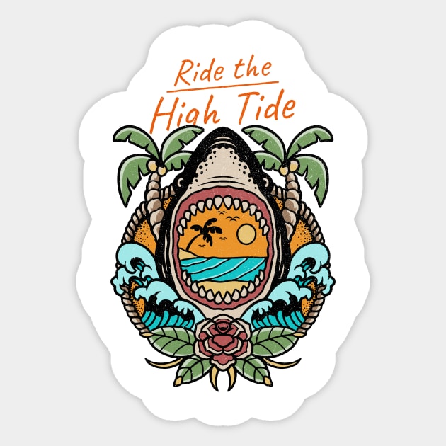 Ride The High Tide Sticker by Z1